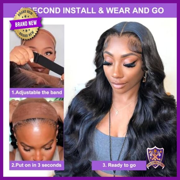 Glueless HD Lace Front Wig 180% Density Human Hair 24in Pre Plucked main image 5